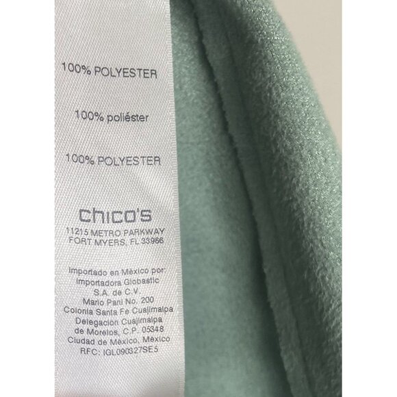 Chicos Vegan Faux Suede Jacket Womens 2 Teal/turquoise Long Sleeve Snap closure - Picture 9 of 9